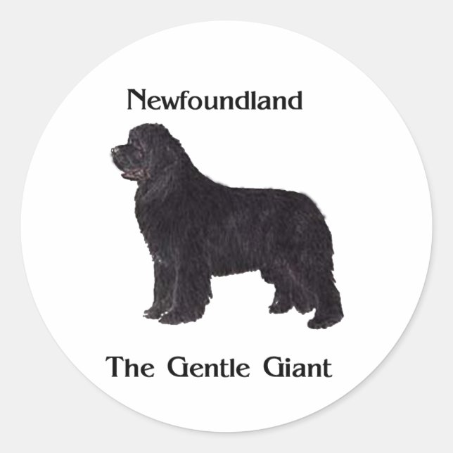 Sticker Rond Chien de Terre-Neuve Le Géant Doux (Devant)
