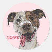 Chien de Terrier Tiré souriant Taureau Dessin AMOU