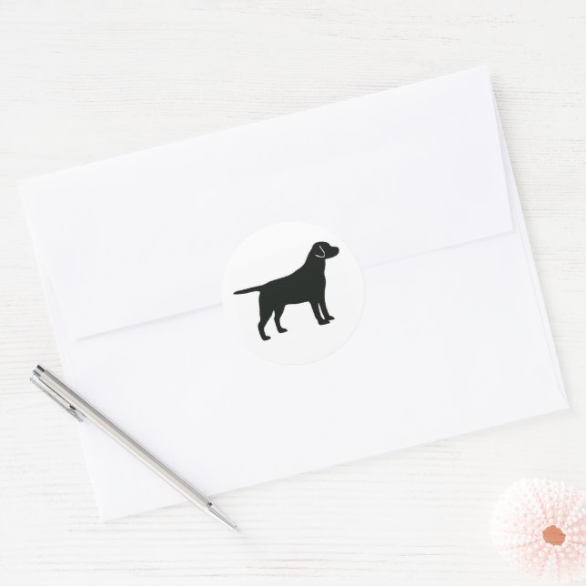 Sticker Rond Chien du Black Lab (Enveloppe)