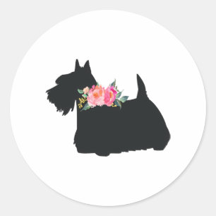 Sticker Rond Chien écossais Terrier Scottie