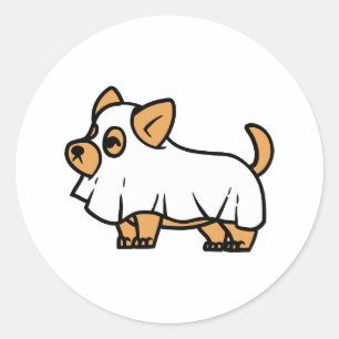 Sticker Rond Chien éffrayant d'Halloween