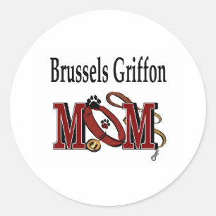 Sticker Rond Chien Griffon de Bruxelles MOM