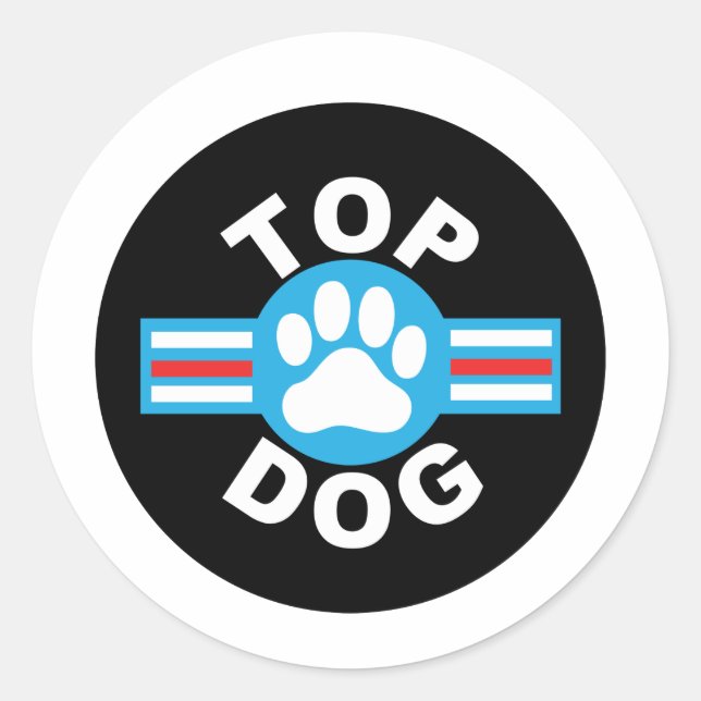 Sticker Rond chien haut (Devant)