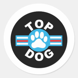 Sticker Rond chien haut