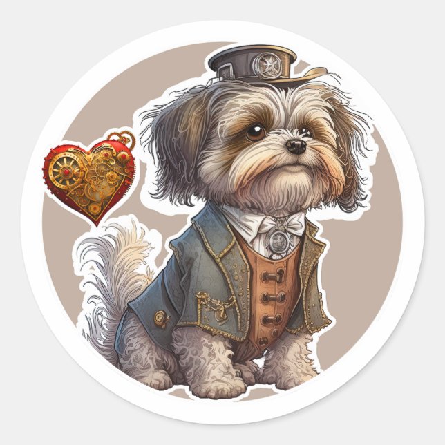 Sticker Rond Chien Havanais (Devant)