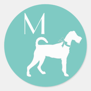 Sticker Rond Chien Irlandais Terrier Puppy