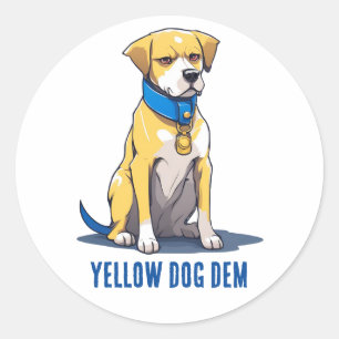 Sticker Rond Chien jaune Démocrate Politique USA Président 2024