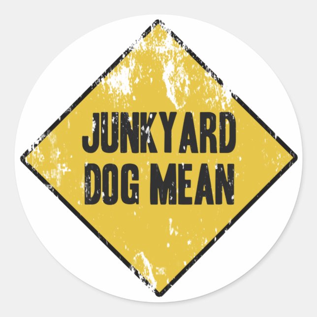 Sticker Rond Chien Junkyard moyen (Devant)