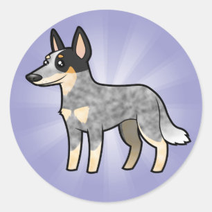 Sticker Rond Chien/Kelpie australiens de bétail de bande