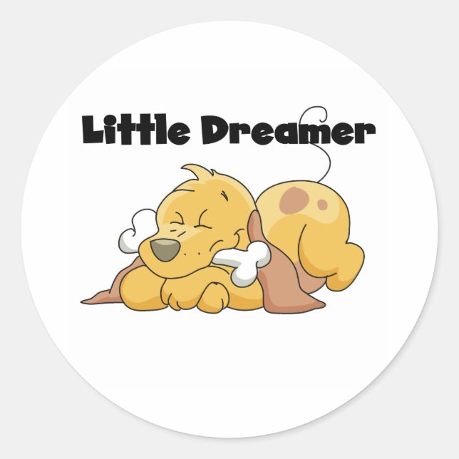 Sticker Rond Chien Little Dreamer (Devant)