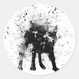 Sticker Rond chien mouillé
