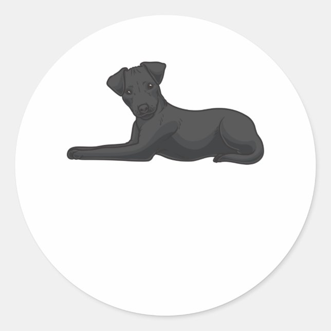 Sticker Rond Chien Patterdale Terrier (Devant)