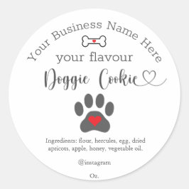 Sticker Rond Chien Paw Cookie de levrette personnalisé
