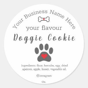 Sticker Rond Chien Paw Cookie de levrette personnalisé
