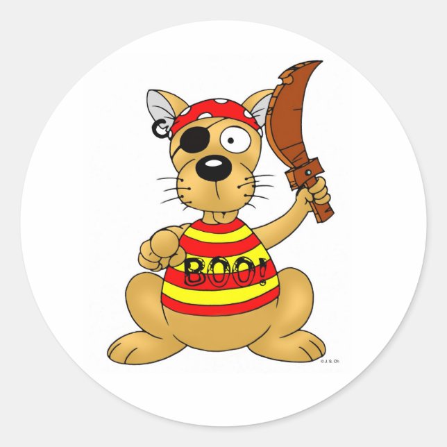 Sticker Rond Chien pirate (Devant)