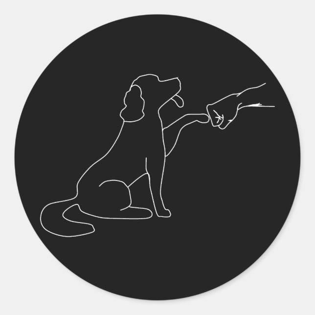 Sticker Rond chien Poing Bump, Cadeau amoureux des chiens (Devant)