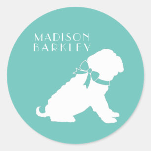 Sticker Rond Chien Shar Pei Chien Chien Puppy