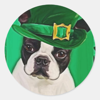 Sticker Rond chien st patrick