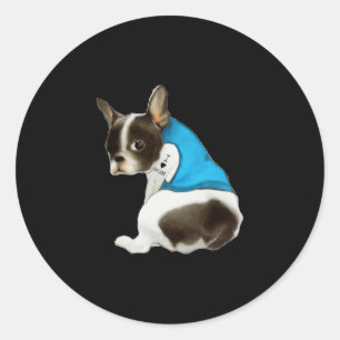 Sticker Rond Chien-taureaux français J'aime maman Tatouage Fren