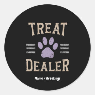 Sticker Rond Chien Traite Concessionnaire Drôle Humour Design P