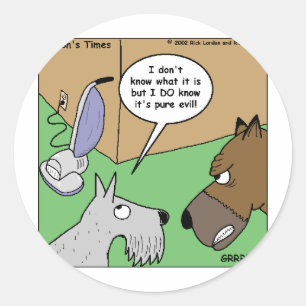 Sticker Rond Chien VS. Aspirateur Cadeaux et objets de collecti