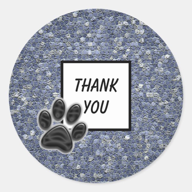 Sticker Rond Chien Walker Merci Empreinte de patte Animaux de c (Devant)