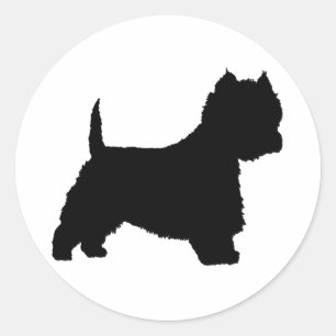 Sticker Rond Chien Westie (noir)