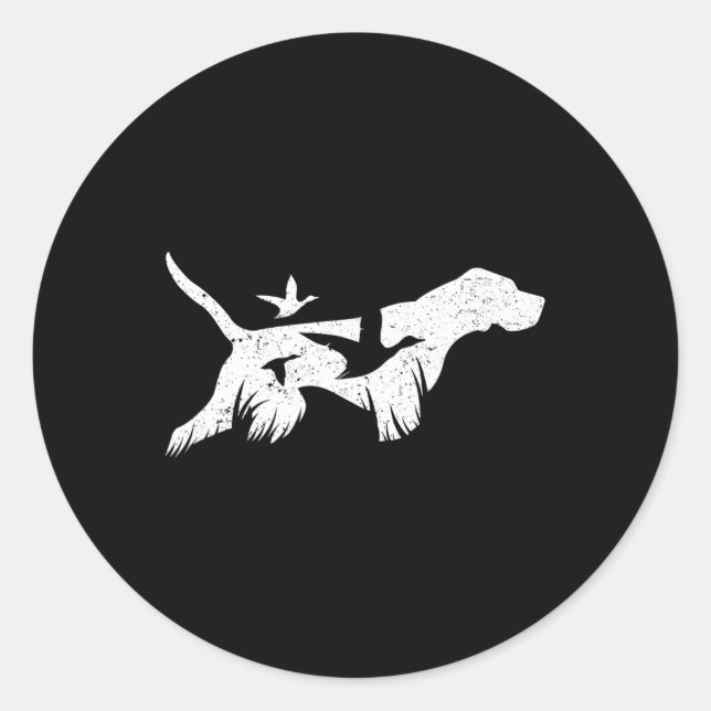 Sticker Rond Chiens De Chasse Allemands À Pointeur Raccourci (Devant)
