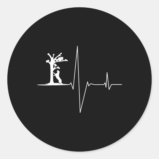 Sticker Rond Chiens de chasse au cocon Coonhound Heartbeat (Devant)