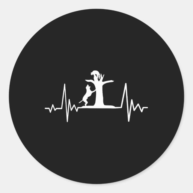 Sticker Rond Chiens de chasse au cocon Coonhound Heartbeat 1 (Devant)