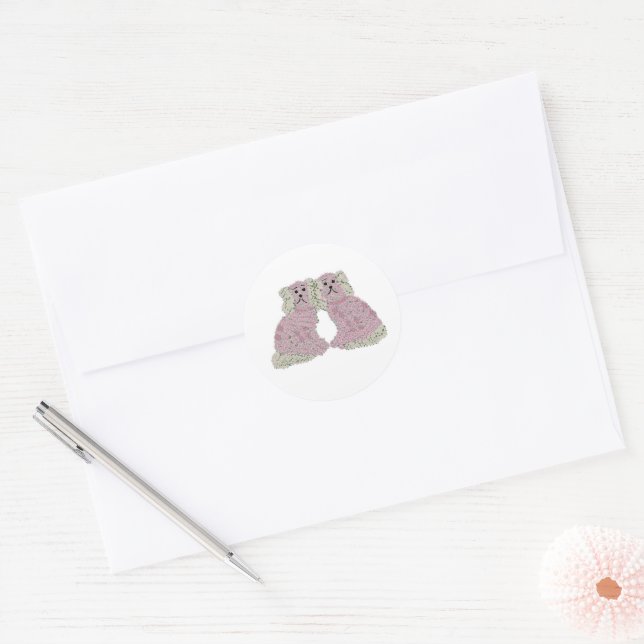 Sticker Rond Chiens de Magnolia Staffordshire Roses (Enveloppe)