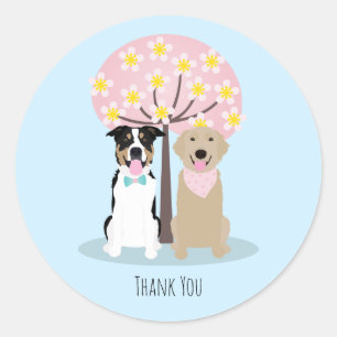 Sticker Rond Chiens De Merci Par Cherry Blossom Tree