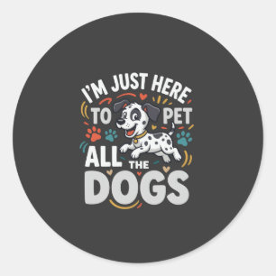 Sticker Rond Chiens Drôles Amoureux Des Animaux Vector