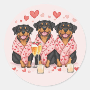 Sticker Rond Chiens rotules de la Saint-Valentin