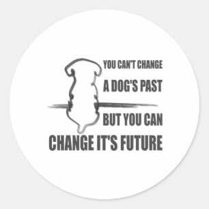 Sticker Rond Chiens secourus Bien-être animal Refuge Chien