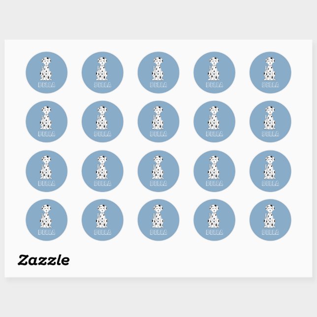 Sticker Rond Chiens souriants Dalmatien (Feuille)