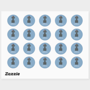Sticker Rond Chiens souriants Poodle noir