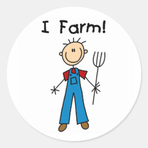 Sticker Rond Chiffre agriculteur de bâton