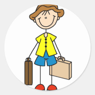 Sticker Rond Chiffre de bâton avec l'autocollant de bagage