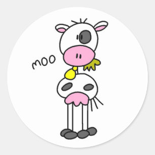 Sticker Rond Chiffre de bâtonnet Vache