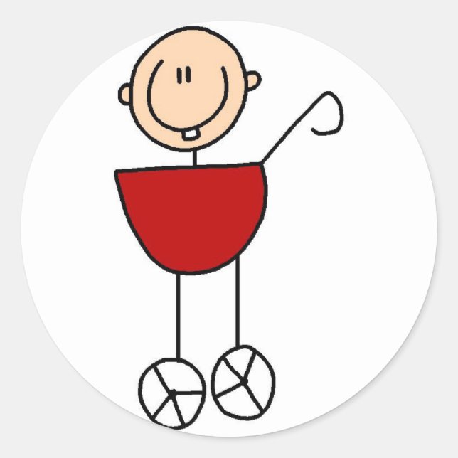 Sticker Rond Chiffre De Bébé Dans L'Autocollant De Transport (Devant)
