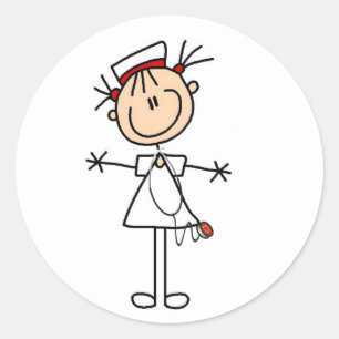 Sticker Rond Chiffre femelle blanc cadeaux de bâton de