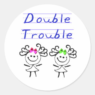 Sticker Rond Chiffre filles de bâton de jumeau