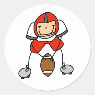Sticker Rond Chiffre rouge de bâton du football