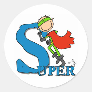 Sticker Rond Chiffre superbe héros de bâton