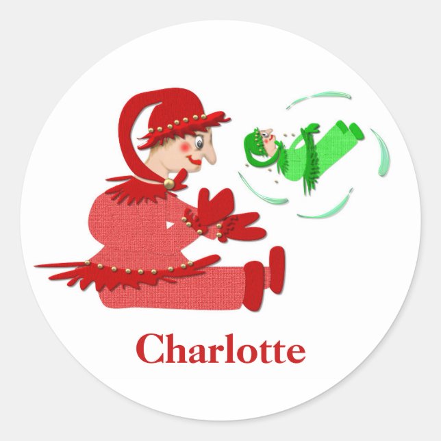 Sticker Rond Chiffres de jeu en bois amusants (Devant)