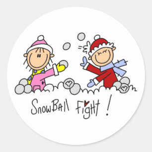 Sticker Rond Chiffres Stick Snowball Combat