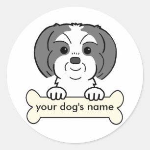 Sticker Rond Chih Tzu personnalisé