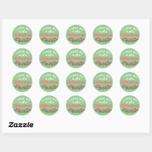 Sticker Rond Chihuahua Chien mignon J'aime Mon Chihuahua Chien