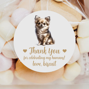 Sticker Rond Chihuahua Chien Personnalisé Mariage Favoriser Sti